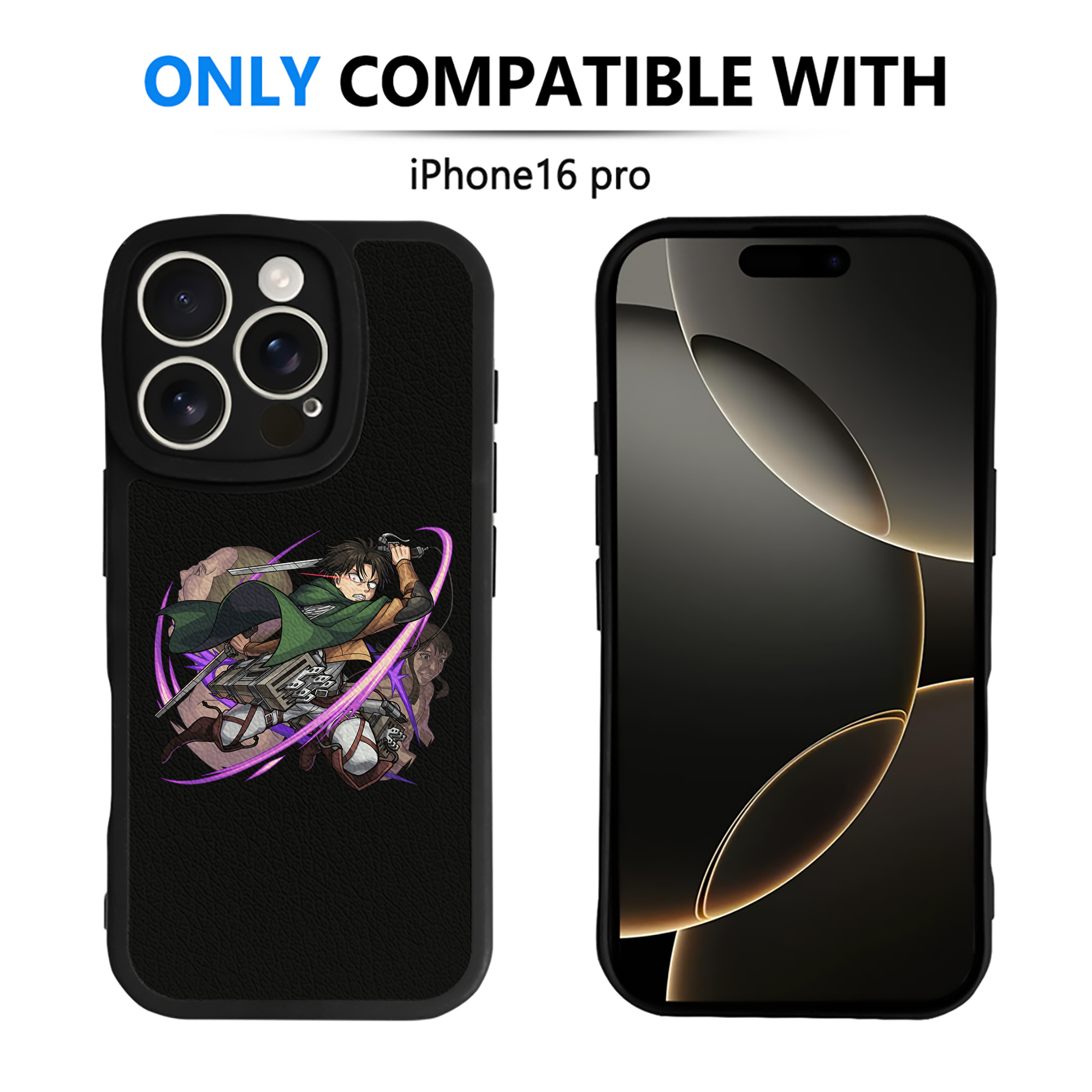 （画像用） 進撃の巨人 リヴァイ·アッカーマン Attack on Titan Levi Ackerman 【iPhone 16シリーズ対応】シリコンスマホケース（レザー調） 材質：シリコン